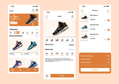 Shoe Store Mobile App ui