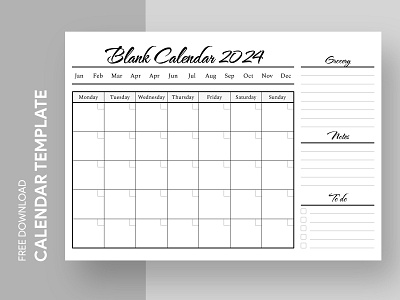 Docs Calendar Template 2024