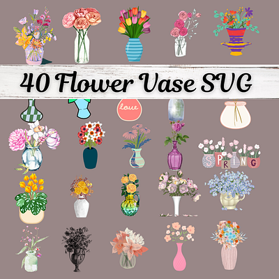 40+ Flower Vase SVG Bundle