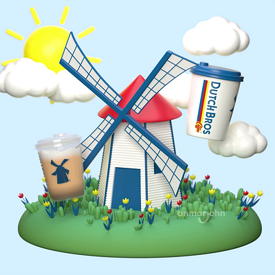 Dutch Bros 3D 3d animation motion graphics