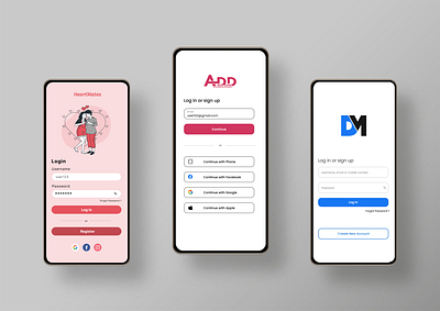 Sign up / Log In Pages for Android | IOS app app design app designing branding design figma illustration log in log in page logo mockup mockups sign in sign in page ui ui design ui research ui ux ux research visual design