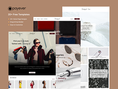 Payever Marketplace accessories beauty brand branding fashion home page ladies landing page luxury marketplace modern outfit pretty ui uiux ux web web design woman women