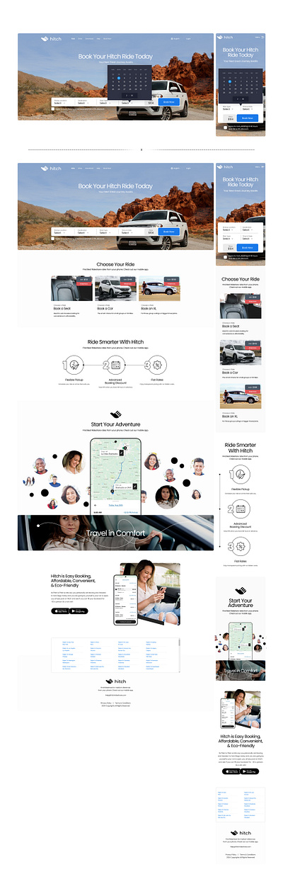 Car Ride Booking Web UI Design application automotive booking branding bright car clean creative graphic design landing page minimal modern motion graphics travel ui