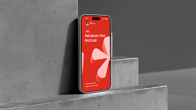 iPhone mockup - concrete background design figma free iphone iphone15 mobile mockup presentation ui ux