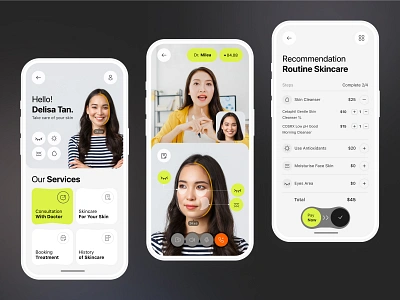 Healthy Skincare App consultation dermatology graphic design healthy skincare mobile apps orenjistudio skin apps skincare ui ux