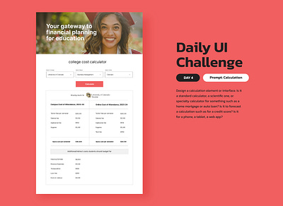 Day 4 / Daily Ui Challenge: Calculation app branding design graphic design illustration logo typography ui ux vector website