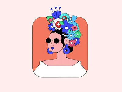 Flower woman art artwork character design doodle flower flower woman illustration pattern traditional woman