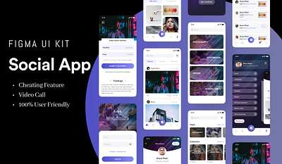 Social App animation app apps design figma figma animations figma app figma apps figma kit figma prototype figma social app figma uiux app mobile apps mobile kit mobile uiux kit prototyping social app ui uiux uiux figma