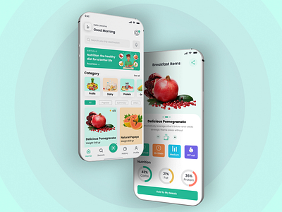 Nutrition for Fruits UI Design | App Design🍏 calories carbs cooking app diet diet app food food tracker foodie health care healthy healthy lifestyle ios app macro mobile minimal design nutrition product design protein recipes tracker