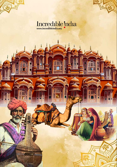 Incredible India : Rajasthan Welcoming poster design design