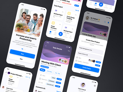 Project Management App animation app creative design design figma figma app figma apps figma apps design figma kit figma ui mobile app mobile apps mobile ui modern design modern ui ui uiux uiux design