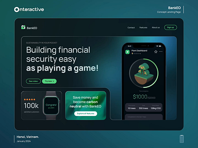 BankEO | Savings App | Fintech Gamification 3d animation branding motion graphics ui