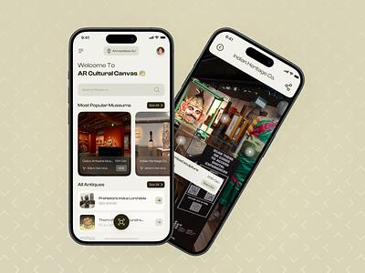 AR App for Museum Guide 3d application ar augmented gallery guide mobile app museum reality ui ui design uiux virtual vr