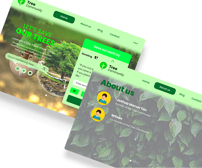 Landing Page with 'Go Green' theme graphic design ui