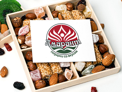 Brand identity design for dried fruits shop Amarant graphic design logo