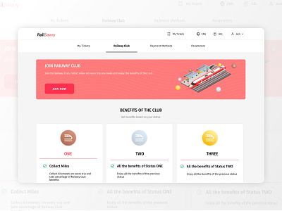 Railway Tickets Loyalty Program UI/UX Design design landing design loyalty program uiux railway tickets uiux ui ux website design