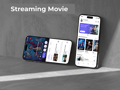 Streaming Movie Design 2024 app branding design figma iphone mockup movie movietime photoshop trending typography ui ux
