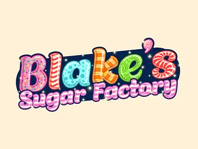 Logo Design for Blake's Sugar Factory candy candy illustration candy logo candybar character design colorful design graphic design illustration logo logo design playful sugar sugar factory sugar illustration sugar logo vector