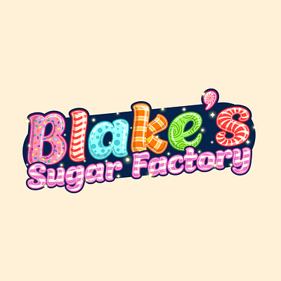 Logo Design for Blake's Sugar Factory candy candy illustration candy logo candybar character design colorful design graphic design illustration logo logo design playful sugar sugar factory sugar illustration sugar logo vector