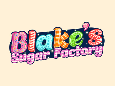 Logo Design for Blake's Sugar Factory candy candy illustration candy logo candybar character design colorful design graphic design illustration logo logo design playful sugar sugar factory sugar illustration sugar logo vector