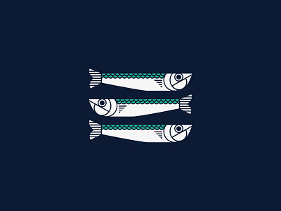 Sardines animal logo brand branding fish fish logo geometric geometry graphic design logo logo for sale logodesign logomark logos logotype zalo estevez