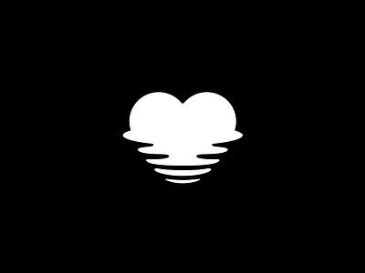 ♥ black and white branding concept double meaning heart logo love mark minimalist roxana niculescu simple sink water