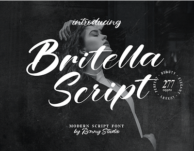 Britella Script - Modern Script Font branding font ligature logo