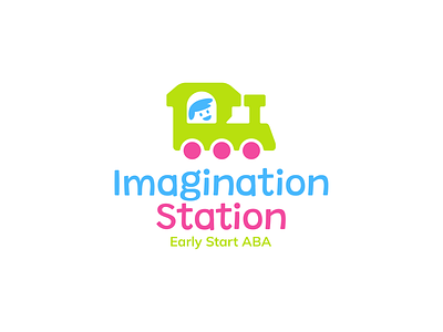 Imagination Station aba autism brand branding child children communication design education elegant graphic design illustration logo logotype modern speak talk train