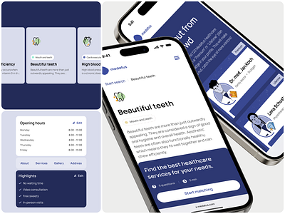 Medatus - Mobile cards doctor flat graphic design health icons illustration medicine mobile platform responsive ui ux