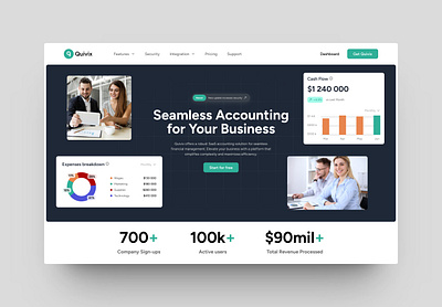 An accounting SaaS website design ui web design