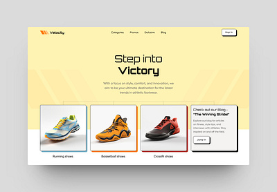 An ecommerce website selling sport shoes design ui web design