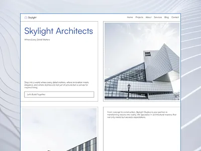 Skylight — Architecture Agency Framer Template agency animation architecture brand design branding design figma framer framer template framer website landing page portfolio template typography ui ux web design website website design website template