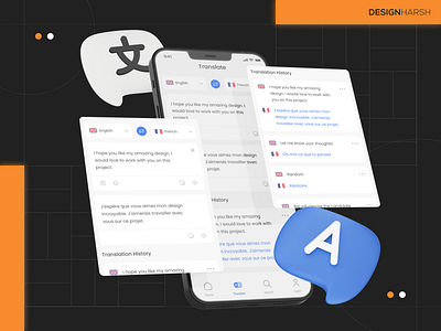 Translation App UI Design android design app design figma design ios design mobile app design translate app design translation app ui ideas ui ux designer
