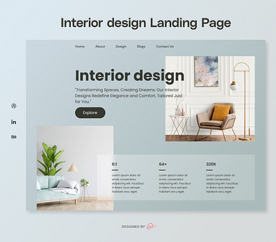 Interior design Landing Page animation branding design figma figmadesign illustration photoshop ui uiux