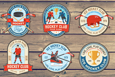 Ice Hockey Club badge club hockey ice hockey logo patch retro sport sticker