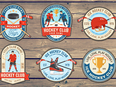 Ice Hockey Club badge club hockey ice hockey logo patch retro sport sticker