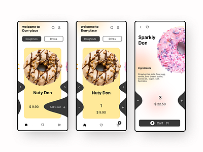 menu and payment application android app application branding figma graphic design interaction ios logo menu minimal mobile app online shop payment pink shop ui ux visual design yellow