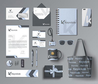 KeyVolute – Branding Kit 3d app branding brandkit crypto design figma free graphic design grey logo mockup office photoshop sleek stationery ui vector wallet