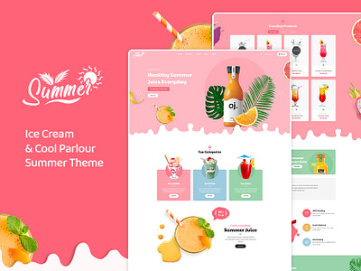 Summer – Juices, Shakes, Ice Cream & Smoothies eCommerce Theme bootstrap drinks ice cream juices mocktails parlor smoothie summer template themeunique
