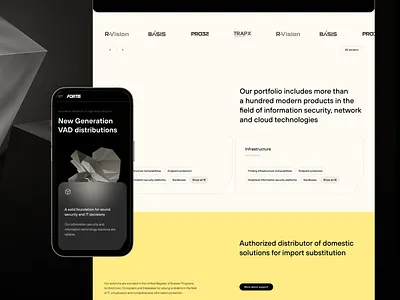 Product page for the high tech distributor branding cards design design grid layout logotypes main mobile adaptive nimax product page scroll ui web webdesign