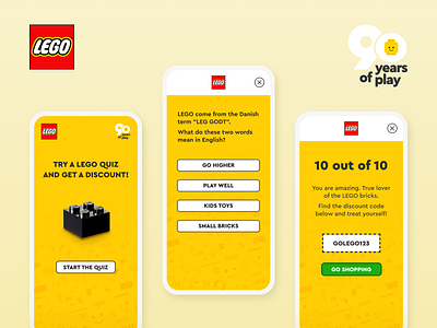 LEGO® 90th Anniversary / Adult Quiz app design embed illustration quiz ui ux webapp website