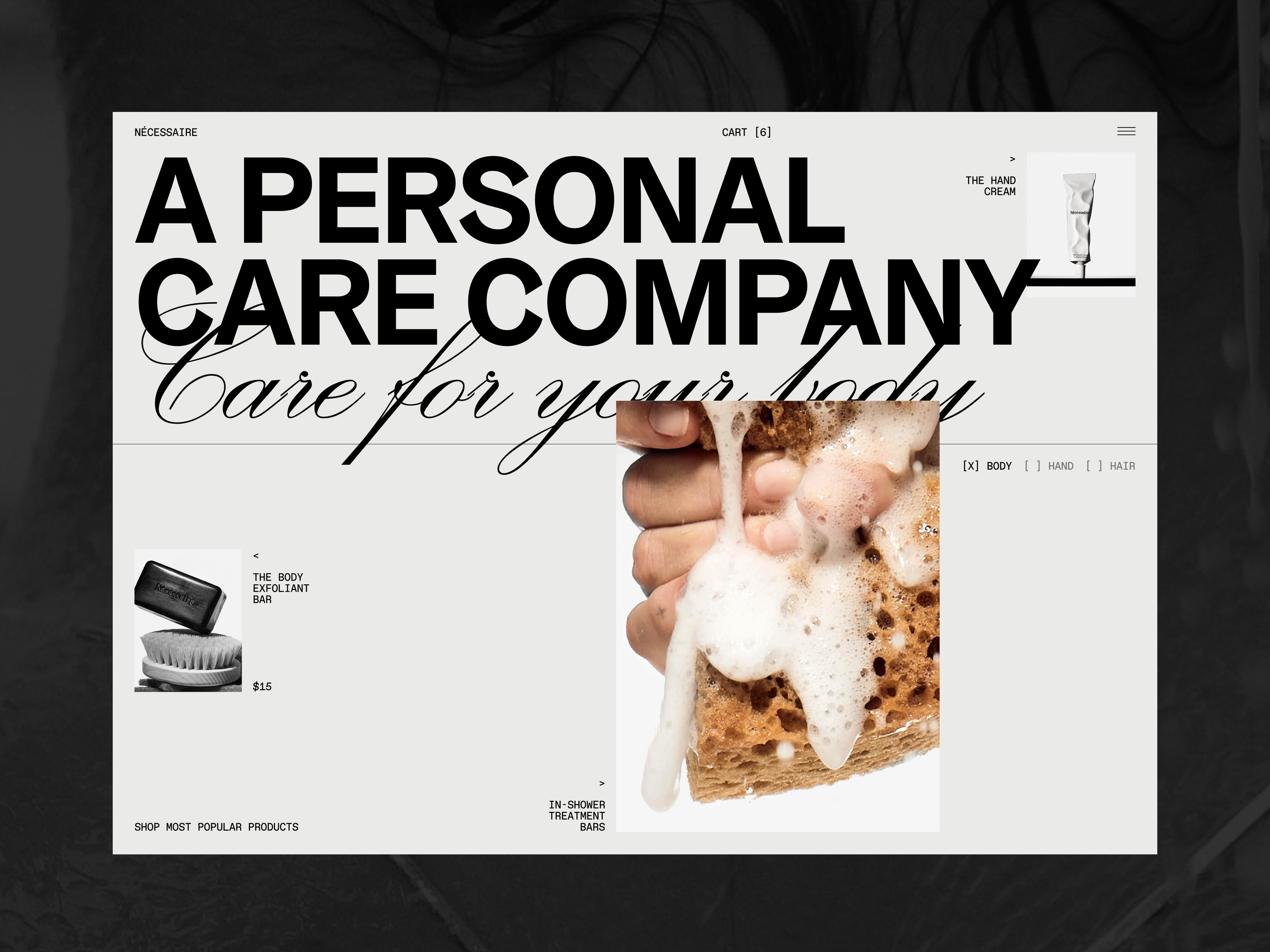 Necessaire 1 art direction branding layout typography ui web