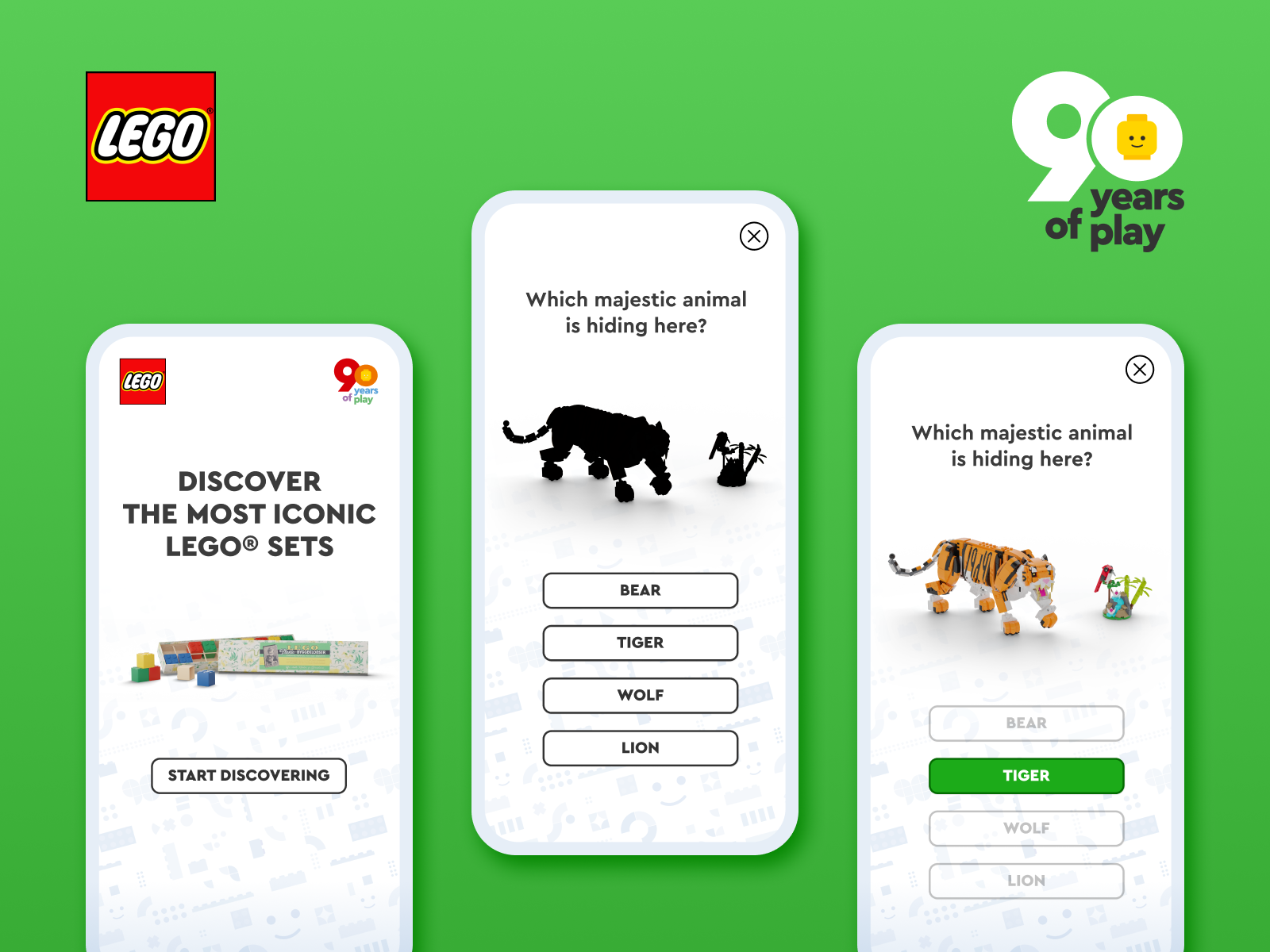 LEGO® 90th Anniversary / Virtual Shelf 3d animation graphic design ui