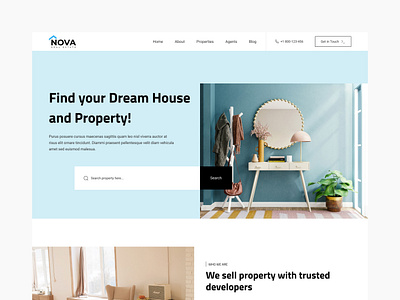 Nova Homes - Real Estate Website Template elegant hero home landing modern real estate ui ux webflow website