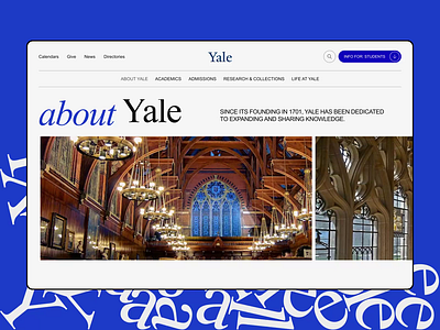 Yale | Corporate website redesign animation design ui ux web