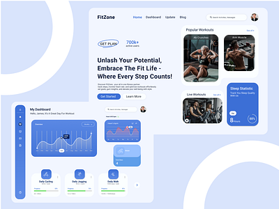 FitZone - Workout Tracker Website fitnesstracker fitzone stayfit ui uiuxdesign ux website workout