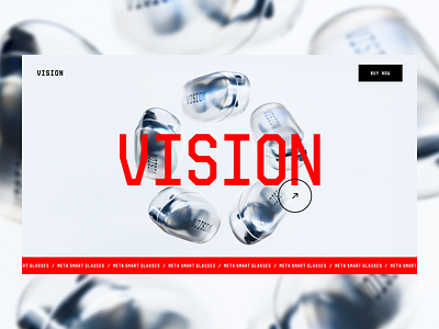 VISION. SMART GLASSES 3d animation app ar branding cinema 4d design graphic design illustration logo meta smart glasses tenigor ui vision vr