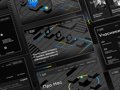 UA Tech Network — UI Design 3d 3d animation 3d elements community framer interact it ukraine landing page marketing design networking spline spline tool ui ui design ukraine web design webdesign