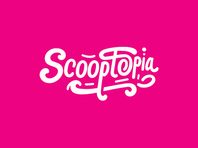 Scooptopia Typography branding custom logo design graphic design graphic designer hand drawn logo ice cream company ice cream logo logo logo design logo designer professional logo typography typography logo typography logo design vector