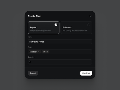Create Card add card add information app card clean dark mode ui dashboard design design system ui ui design user interface design ux ux design